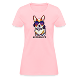 Rocking Corgi - Women's T-Shirt - Customizable - pink