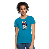 Rocking Corgi - Women's T-Shirt - Customizable - turquoise