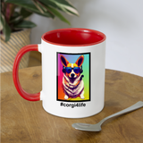 Corgi4Life - Contrast Coffee Mug - Customizable - white/red