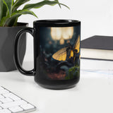 Nighttime Butterflies - Black Glossy Mug