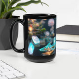 Living Crystal Boats - Black Glossy Mug