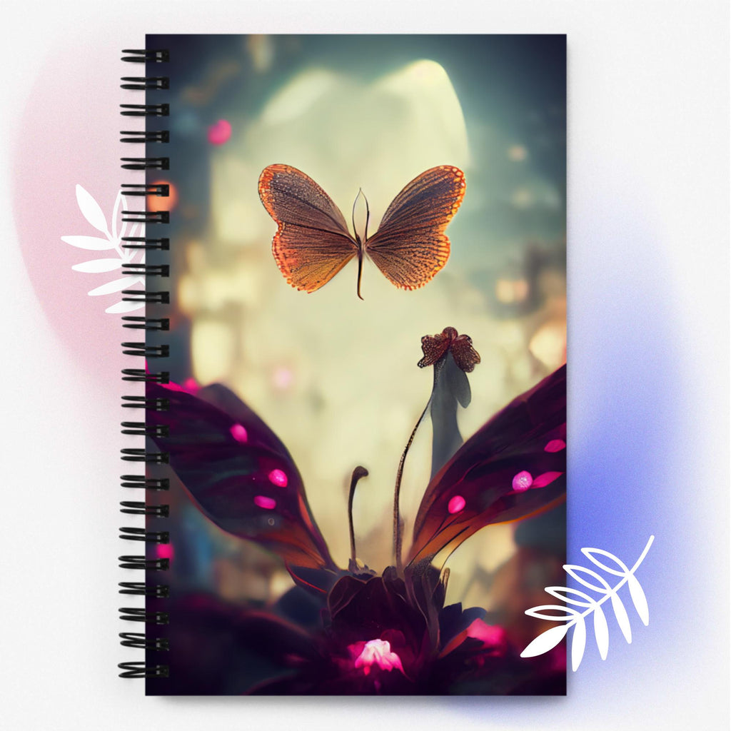 Butterflies on a Flower - Spiral notebook