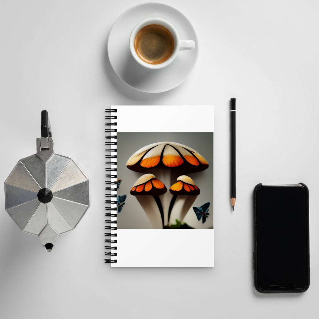 Mushrooms & Butterflies - Spiral notebook