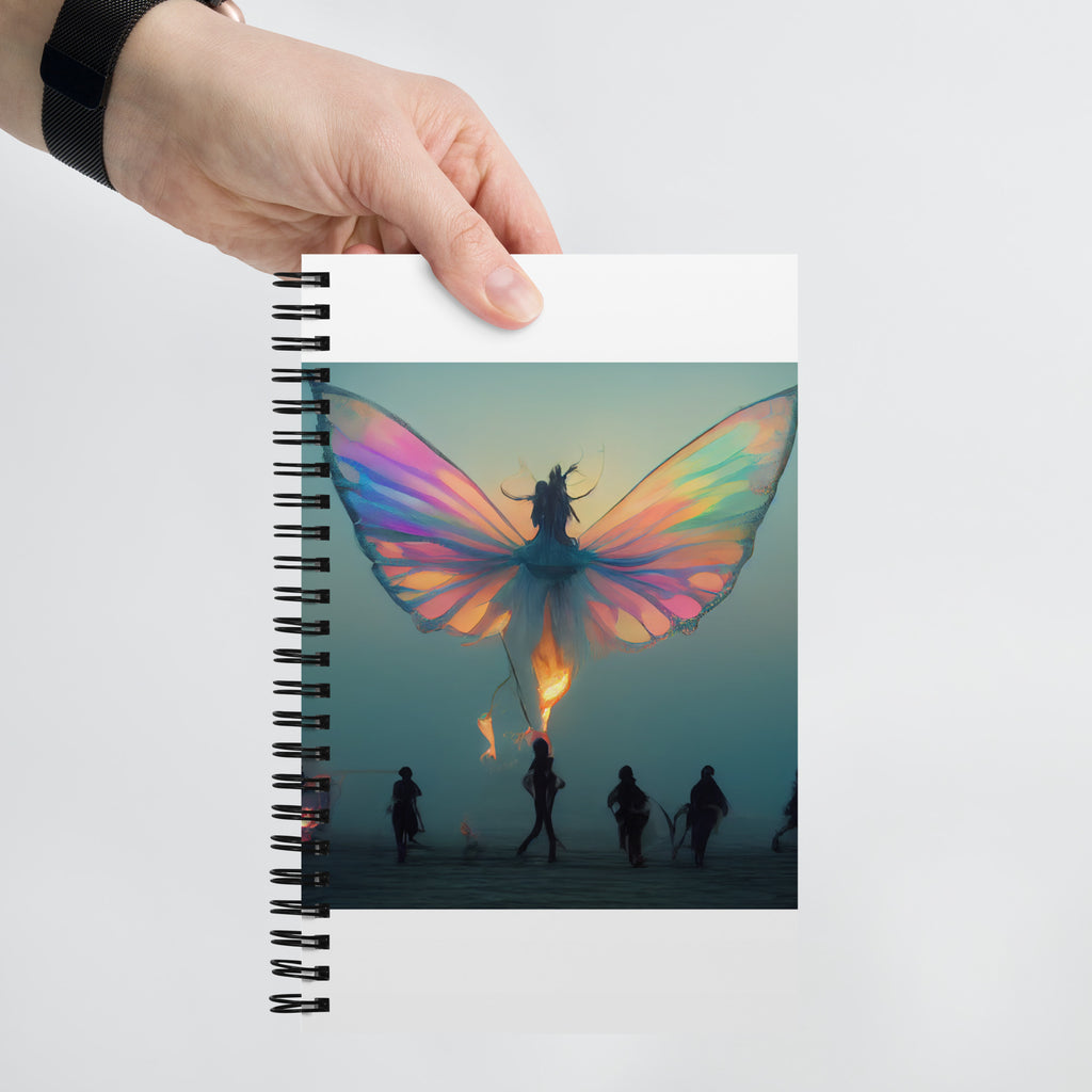 Butterflies & Burning Man - Spiral notebook