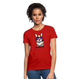Rocking Corgi - Women's T-Shirt - Customizable - red