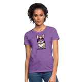 Rocking Corgi - Women's T-Shirt - Customizable - purple heather