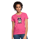 Rocking Corgi - Women's T-Shirt - Customizable - heather pink