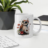 Cute Owl - White glossy mug